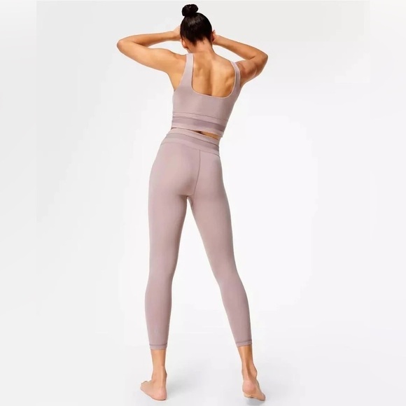 SWEATY BETTY All Day Wrap Waist 7/8 Legging Sb837178 Dusk-Pink 10 - Picture 4 of 10